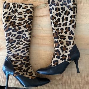 St. John Leopard and leather boot